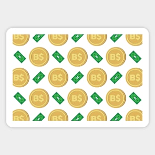 Bahamas's Bahamian Dollar B$ code BSD banknote and coin pattern wallpaper Sticker